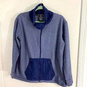 UNDER ARMOR MEN SIZE MEDIUM COLD GEAR LOOSE FLEECE ZIP JACKET HEATHER BLUE